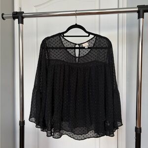 Elegant Black Sheer Blouse